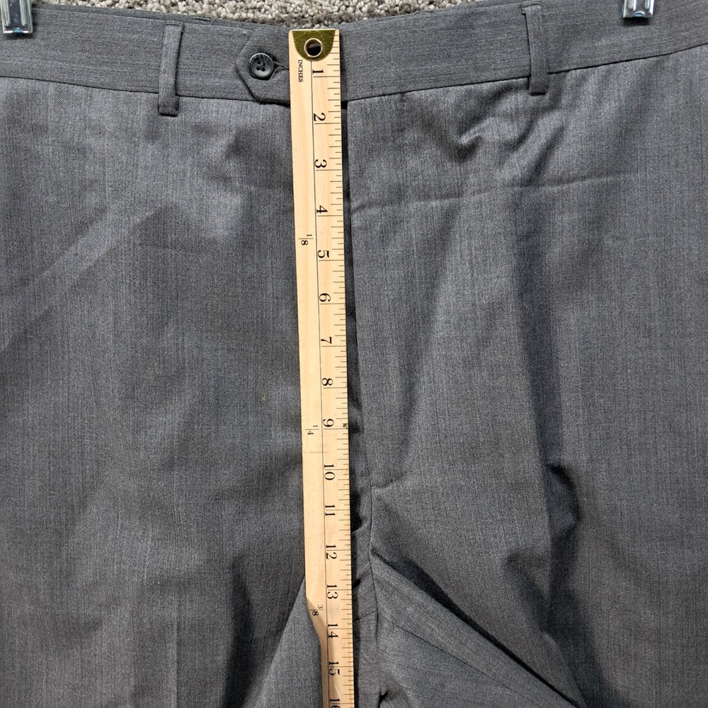 Jos‎ A Bank Mens Gray Flat Front Dress Pants Slacks 40x32 Business Professional - Picture 7 of 10